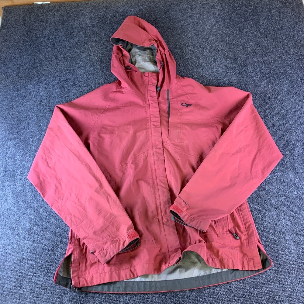 Outdoor Research Guardian II Ascentshell Jacket Mens Medium Red Logo Full Zip